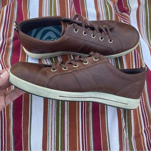 ECCO LEATHER SNEAKERS SIZE 44 - Picture 7 of 9